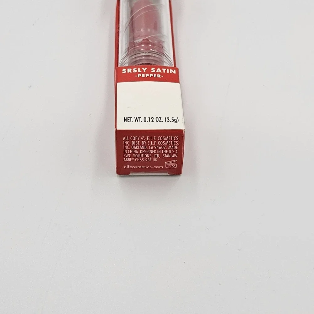 e.l.f. SRSLY Satin Lipstick Pepper 0.12 oz Cruelty Free Vegan New Sealed